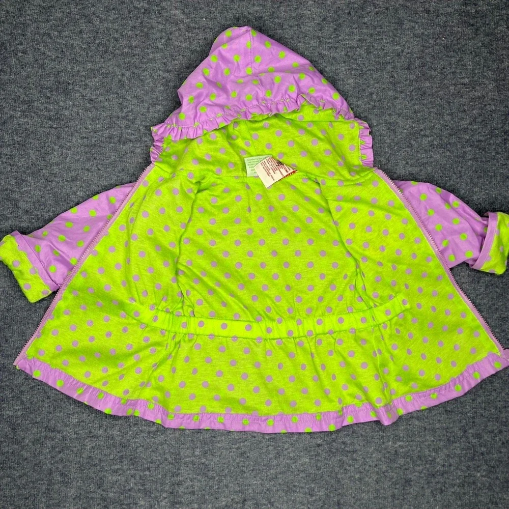 Strawberry Shortcake Rain Jacket Windbreaker Purple Green Polka Dot Infants 12M